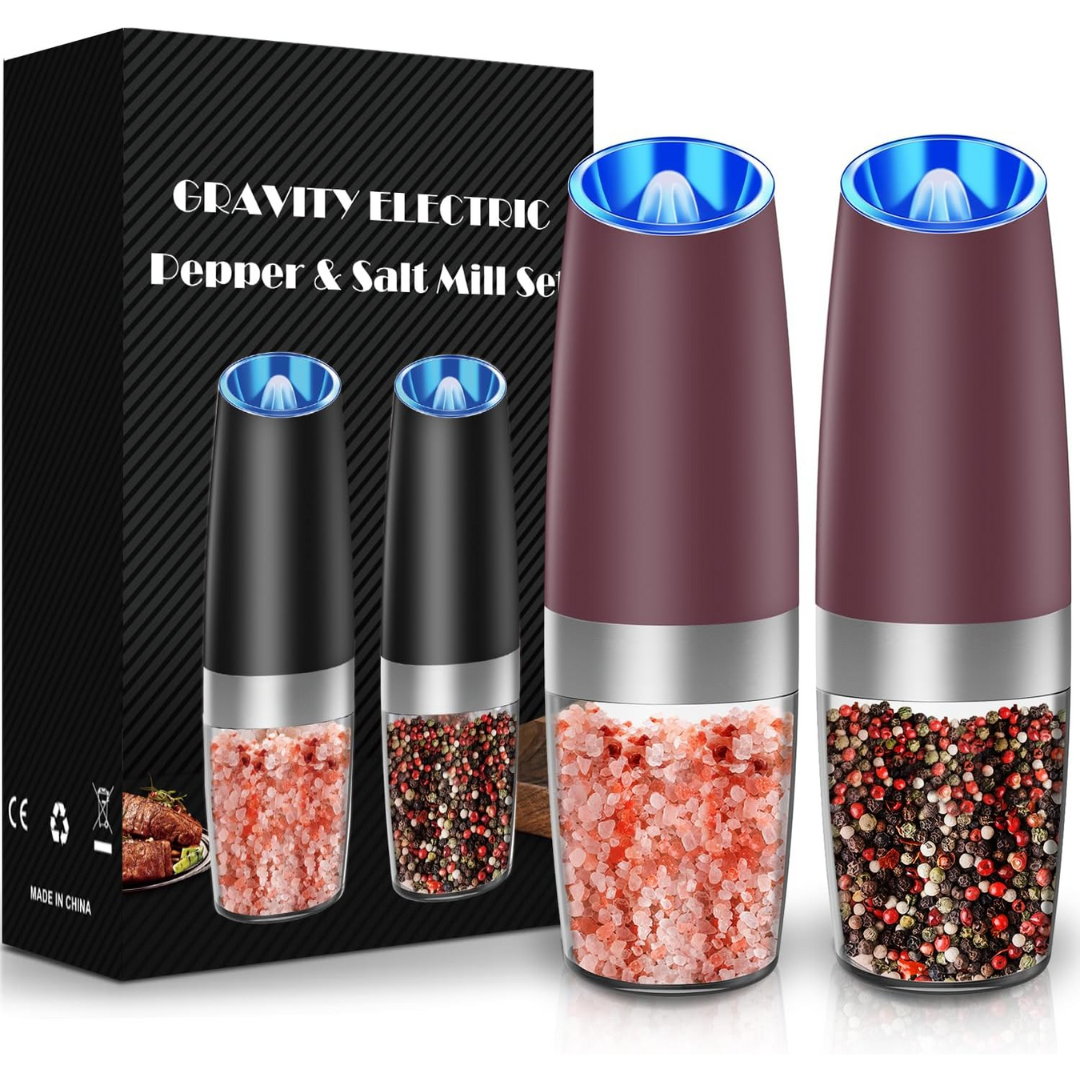 Rechargeable Electric Pepper and Salt Mill Set - GrindMaster Duo