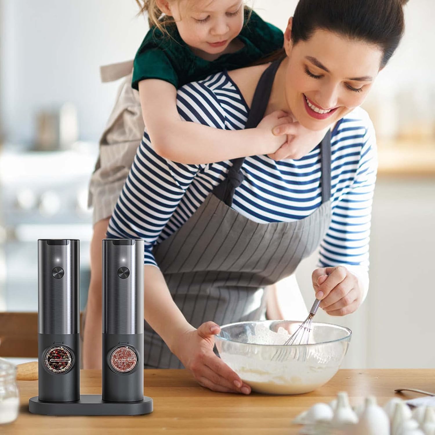 Rechargeable Electric Salt and Pepper Mill Set