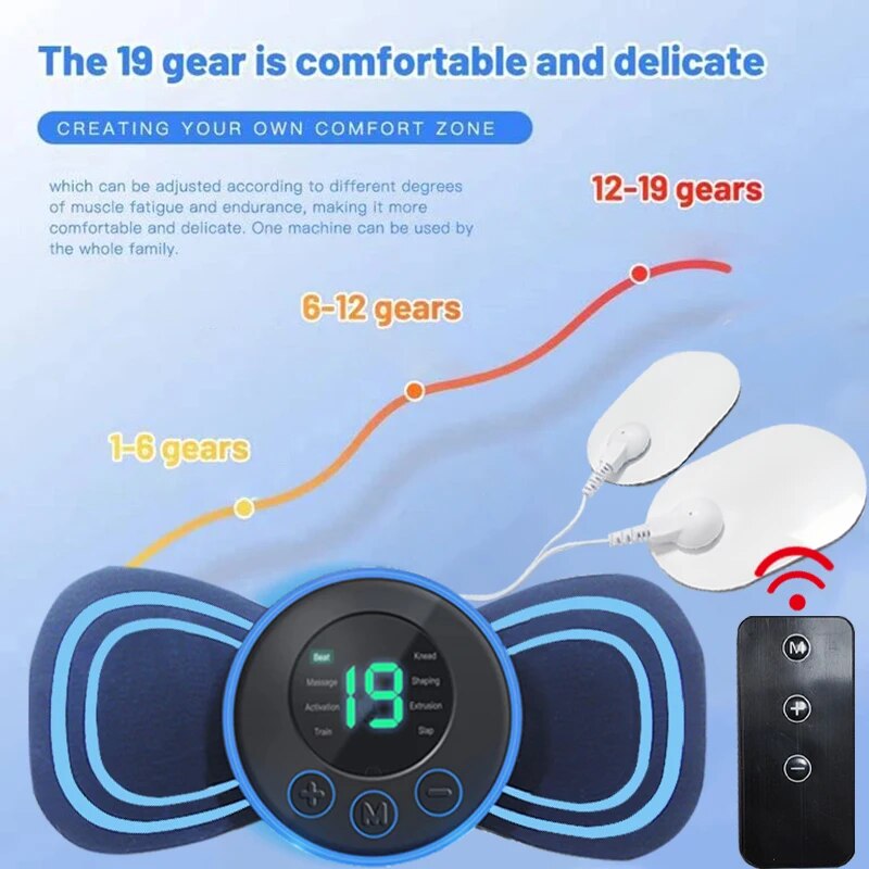 Portable Electric Mini Neck Massager with Pad & Remote Control | Smart Massager