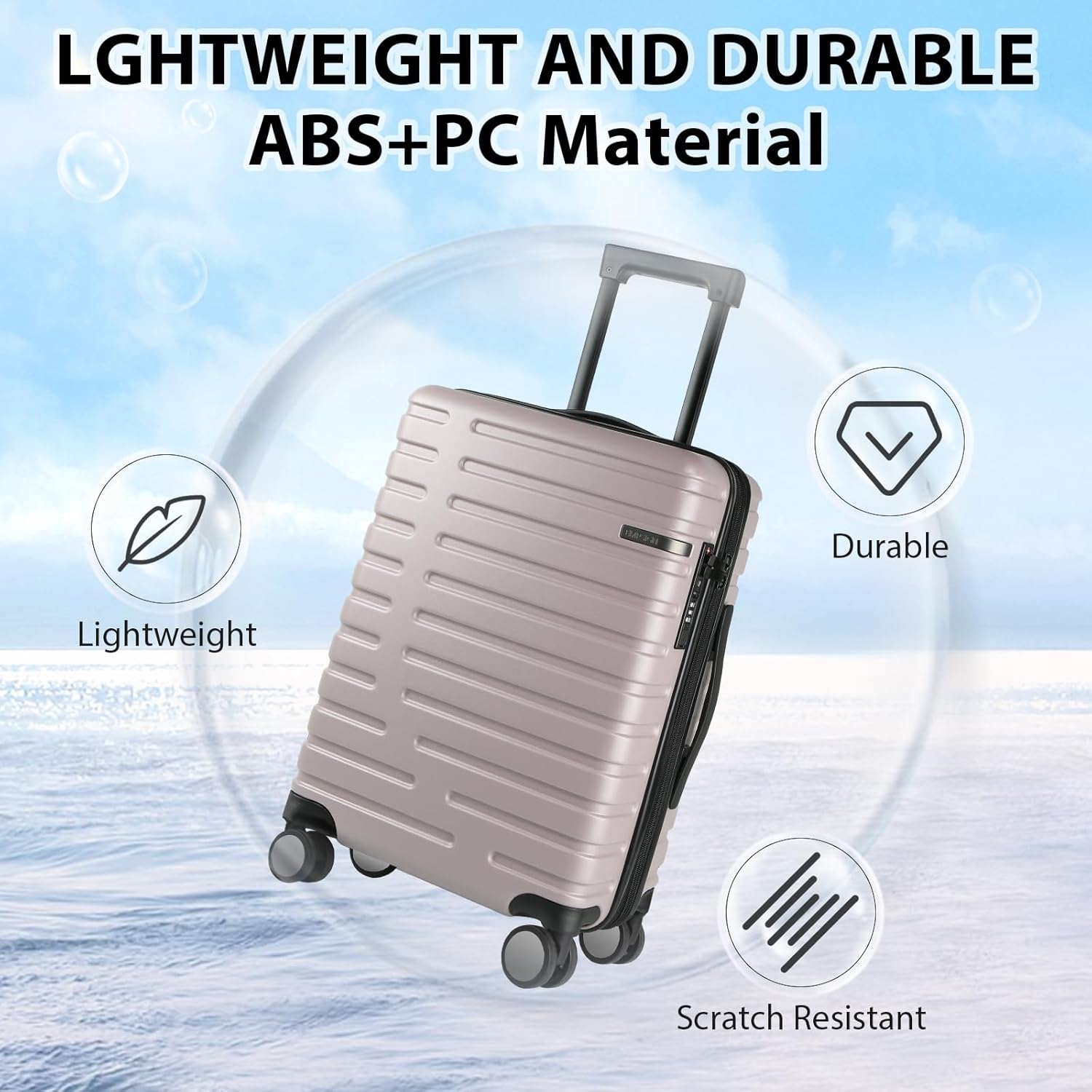 Expandable Hard Shell Suitcase with Spinner Wheels and TSA Lock