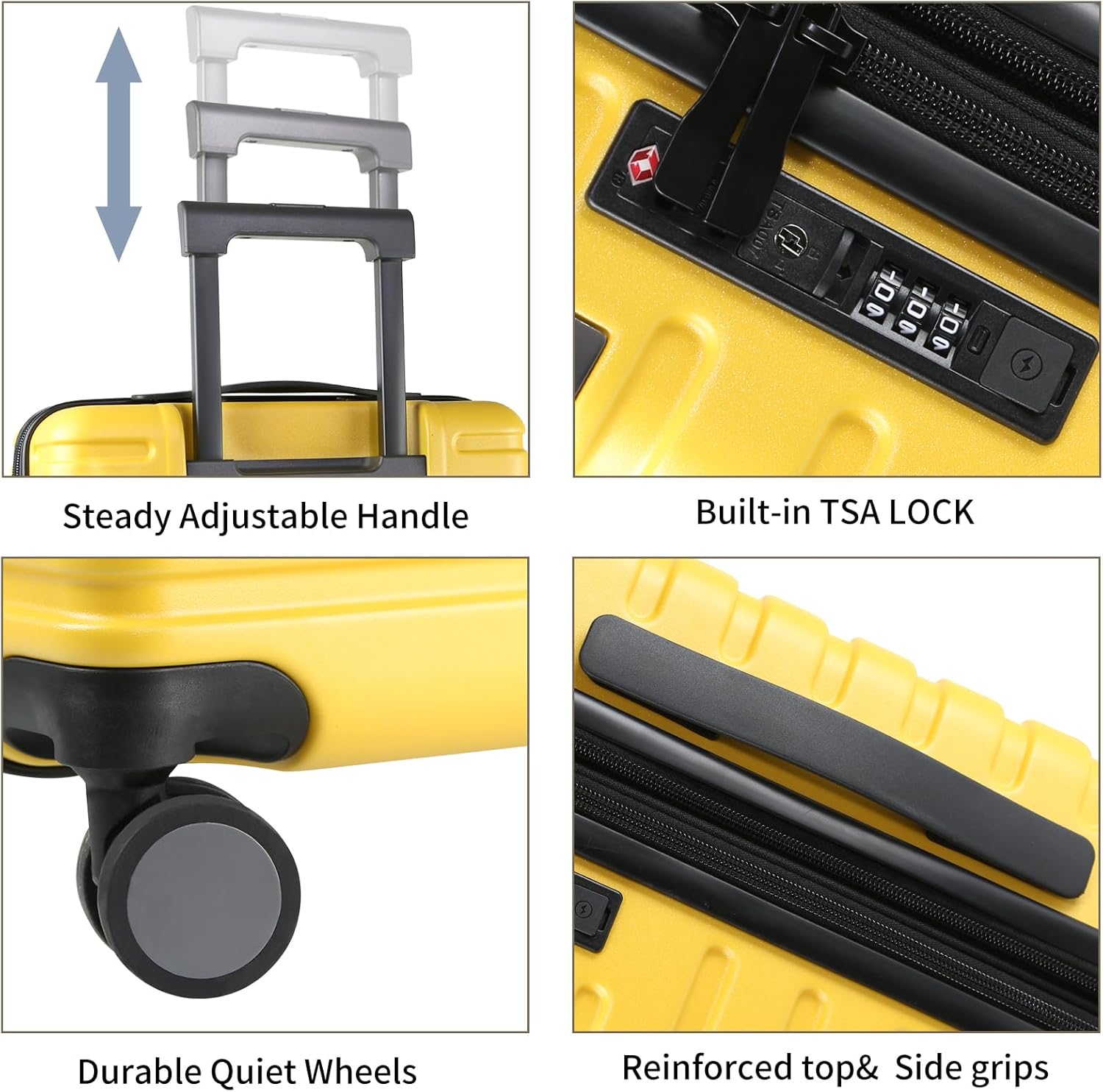 Expandable Hard Shell Suitcase with Spinner Wheels and TSA Lock