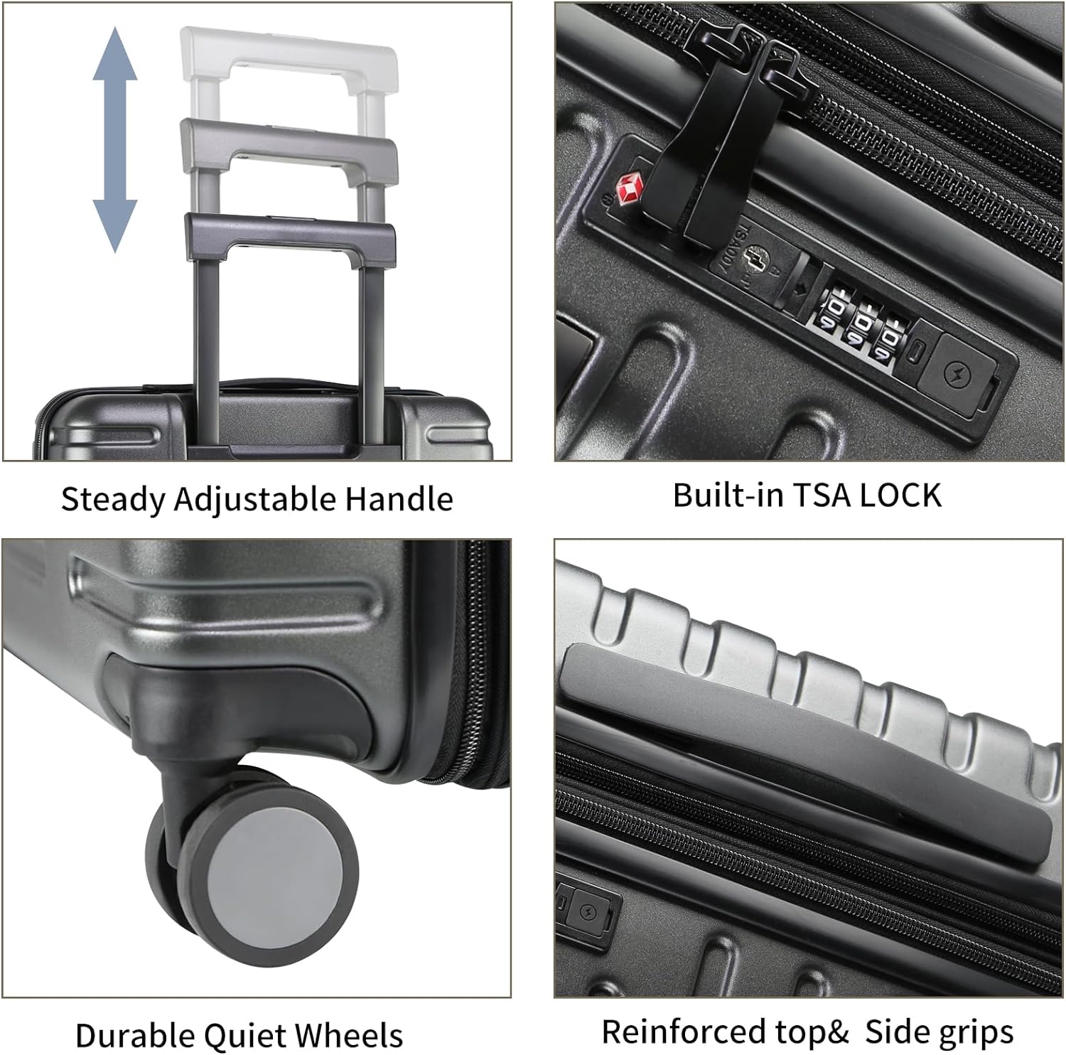 Expandable Hard Shell Suitcase with Spinner Wheels and TSA Lock