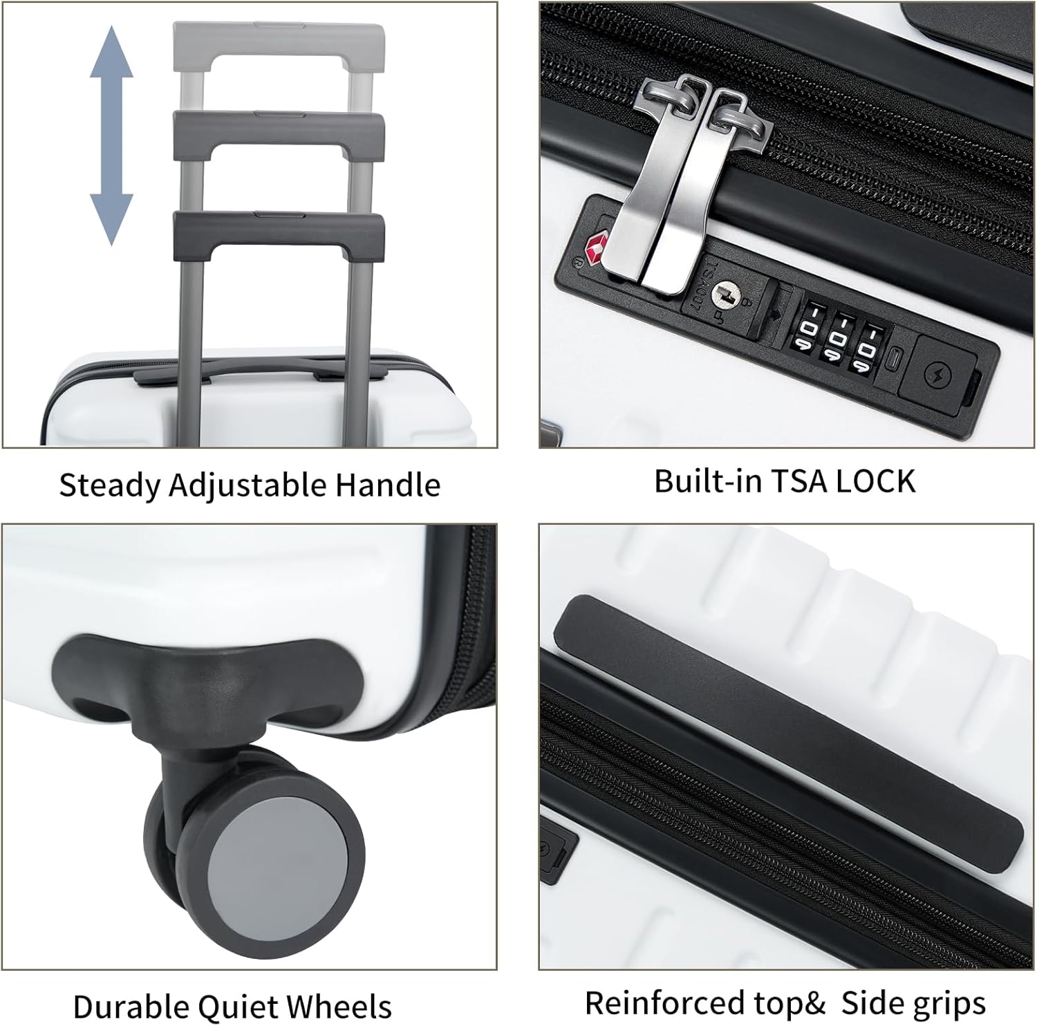 Expandable Hard Shell Suitcase with Spinner Wheels and TSA Lock