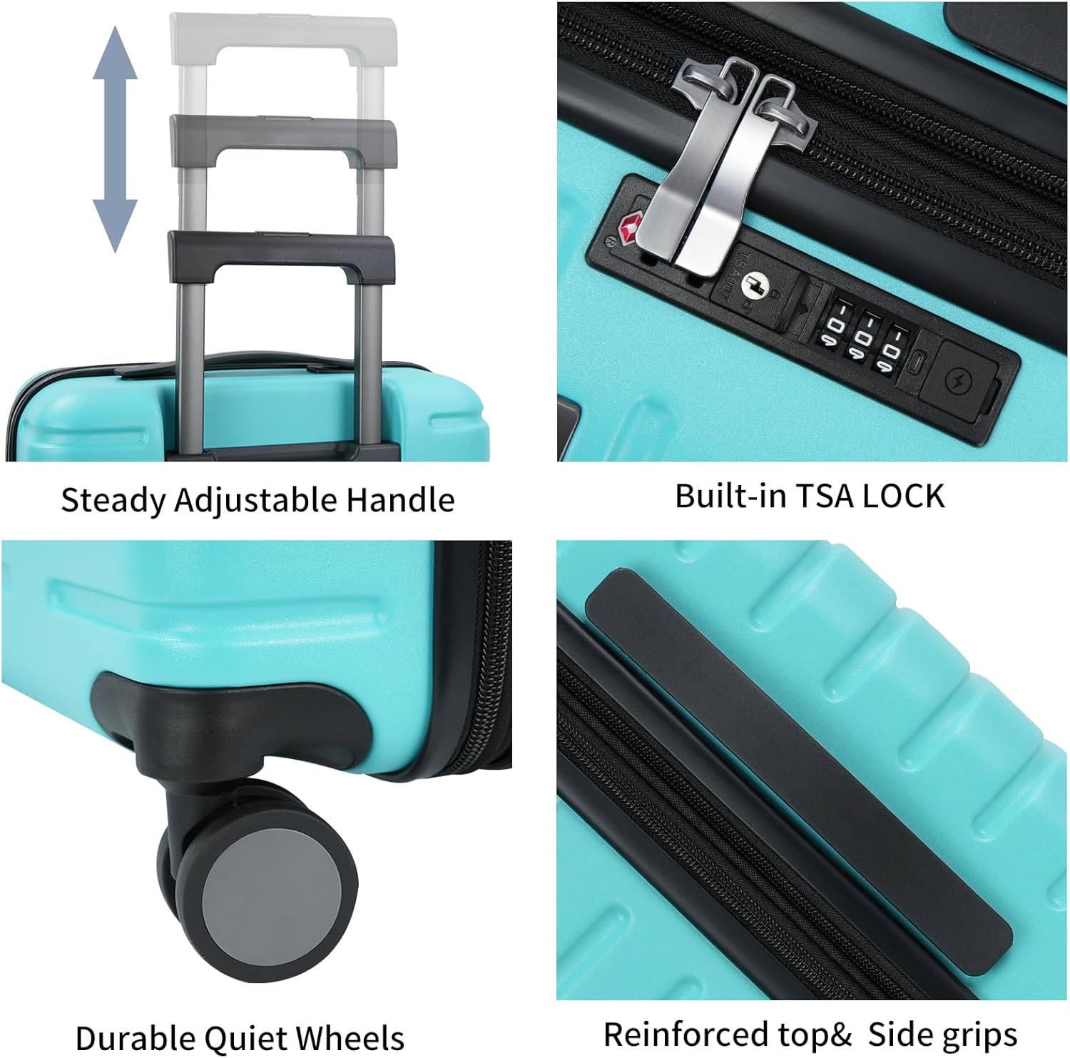 Expandable Hard Shell Suitcase with Spinner Wheels and TSA Lock