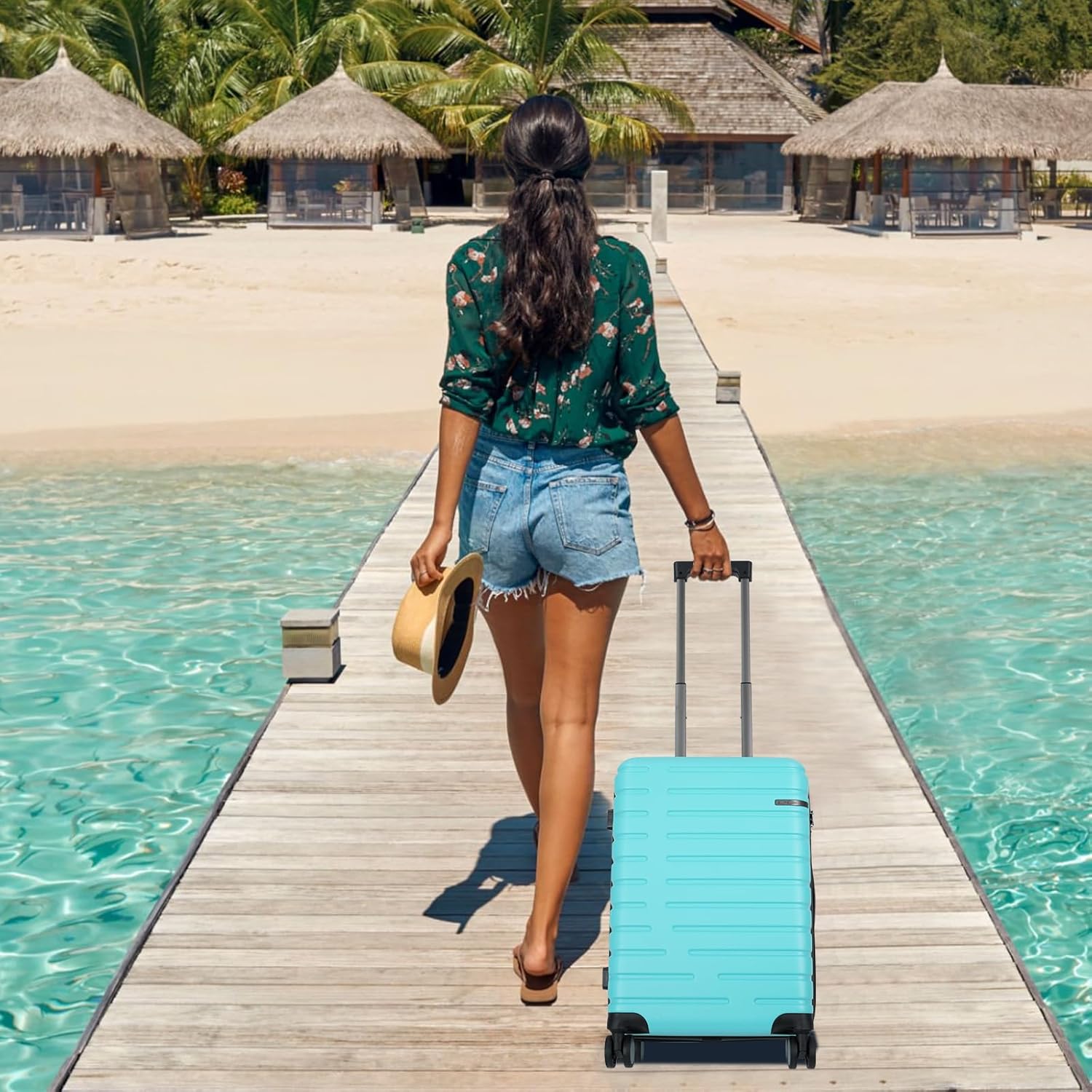 Expandable Hard Shell Suitcase with Spinner Wheels and TSA Lock