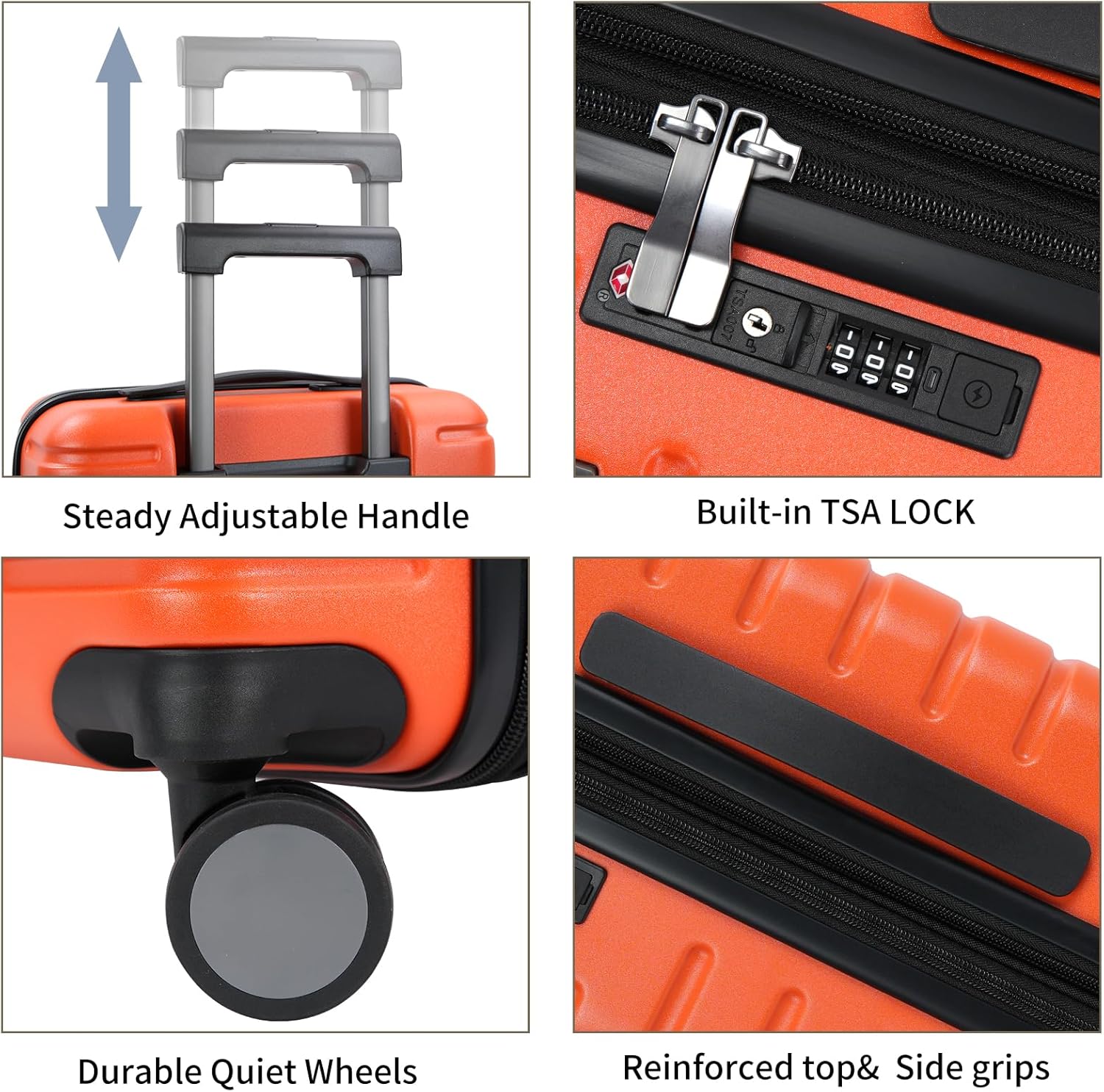Expandable Hard Shell Suitcase with Spinner Wheels and TSA Lock