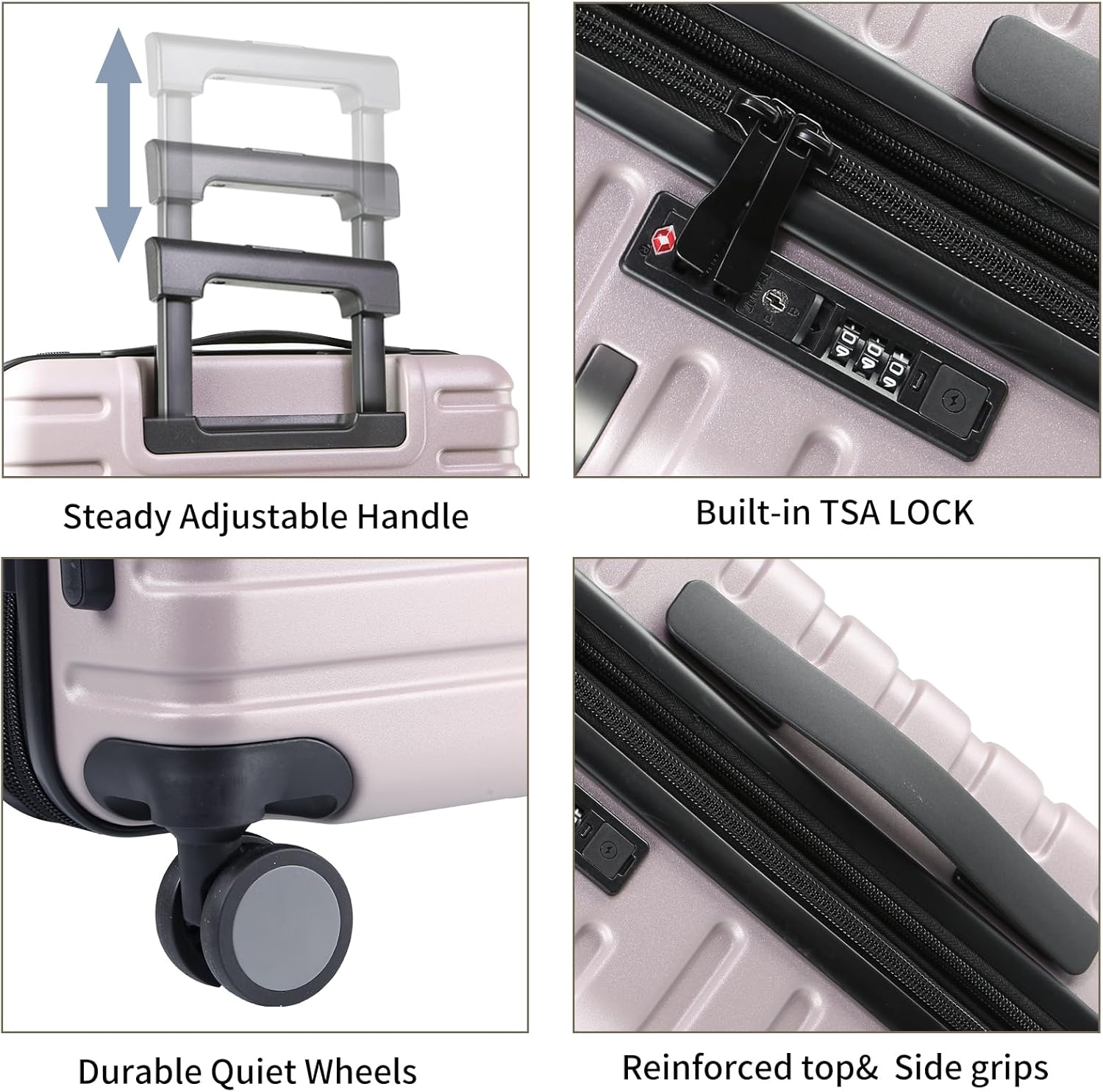 Expandable Hard Shell Suitcase with Spinner Wheels and TSA Lock