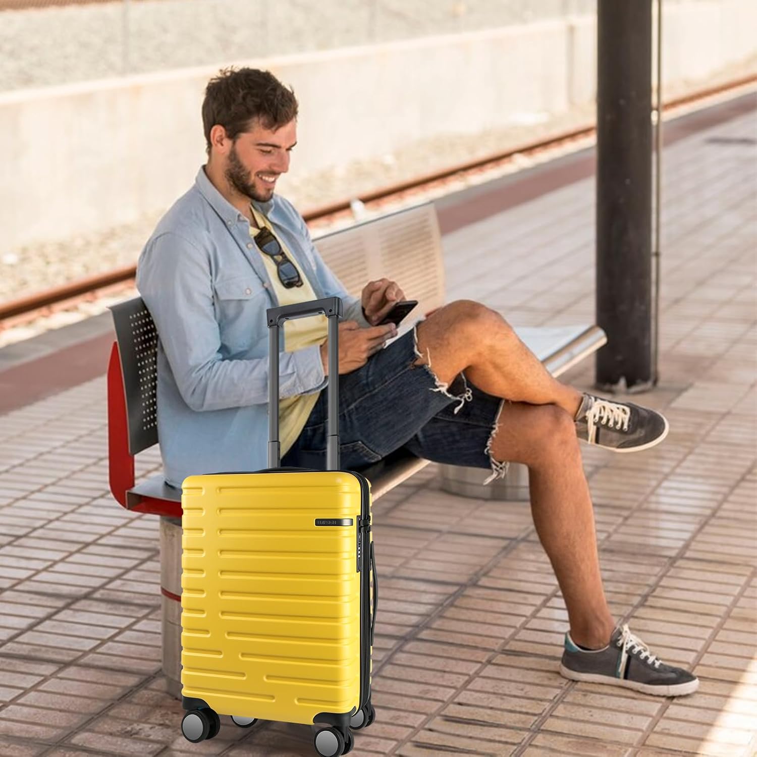 Expandable Hard Shell Suitcase with Spinner Wheels and TSA Lock