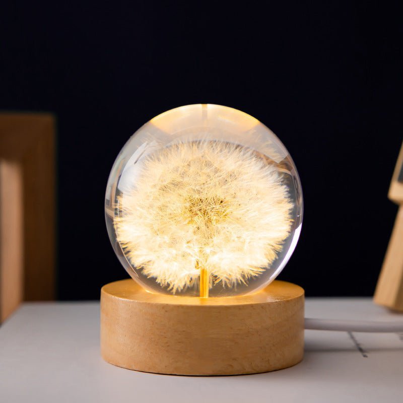 Crystal Ball Lamp with Eternal Flowers – Lumora