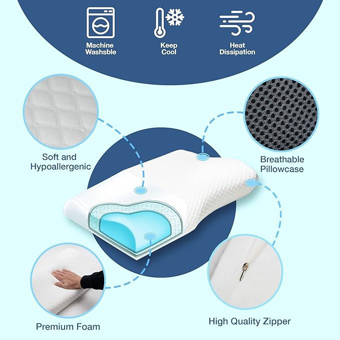 Anti-Snore Pillow - Ergonomic Design | Reducing Snoring