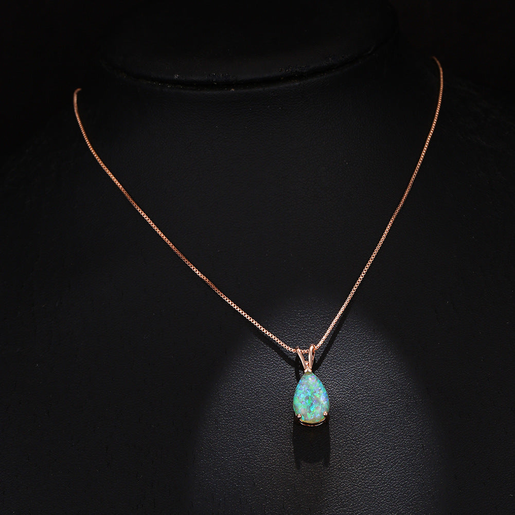 Minimalist Drop Opal Pendant Necklace – Selina