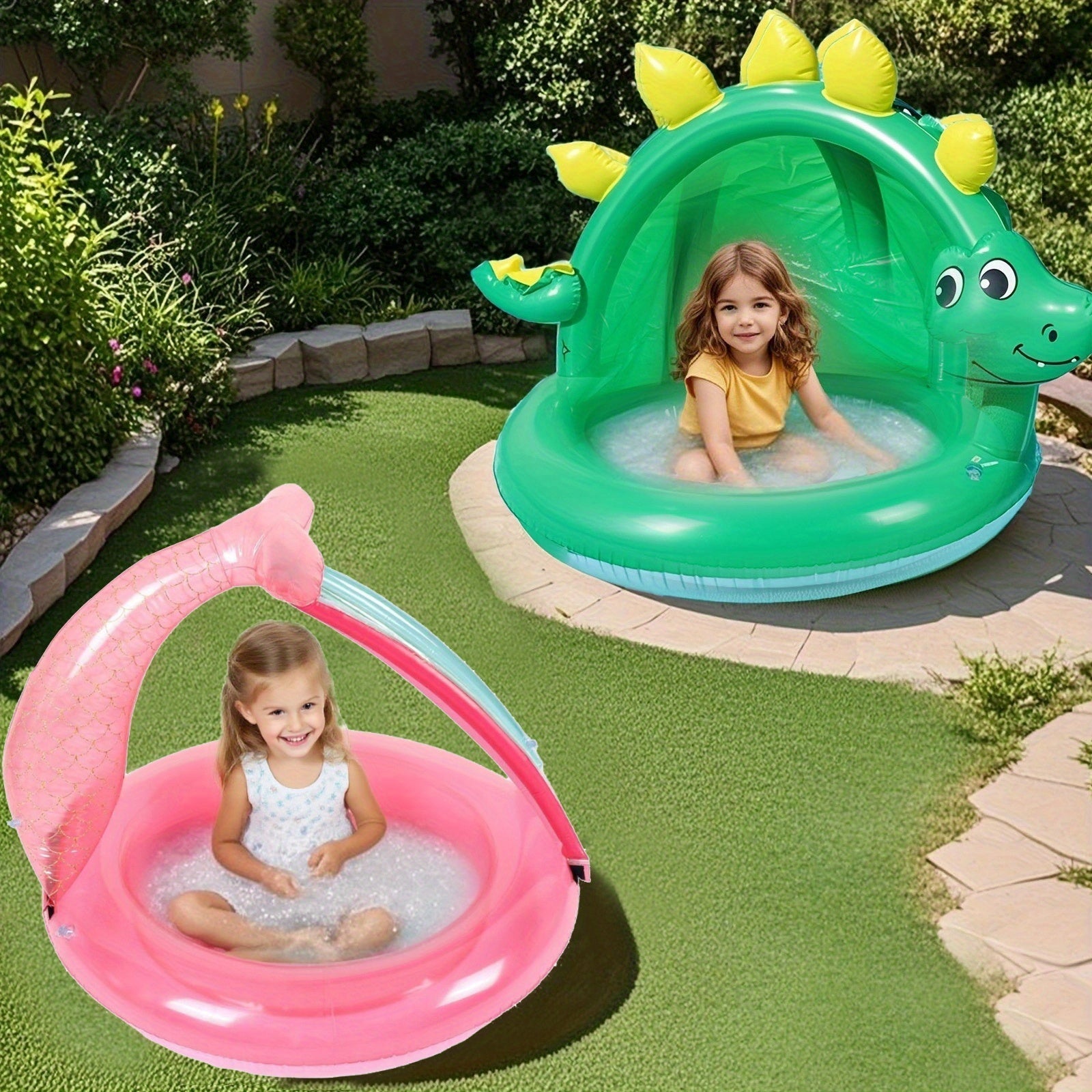 Inflatable Dinosaur Pool for Babies – With Sunshade & Playful Design