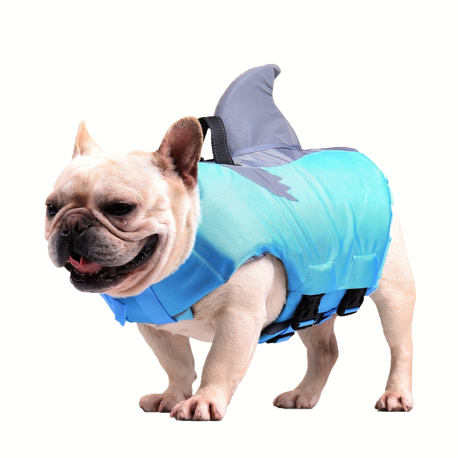 Reflective Shark Dog Swimsuit – Safety Vest for Pets with Handle and Adjustable Straps