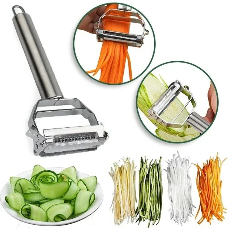 Ultra-Sharp Stainless Steel Multi-Function Vegetable Peeler & Julienne Cutter Potato Carrot Grater