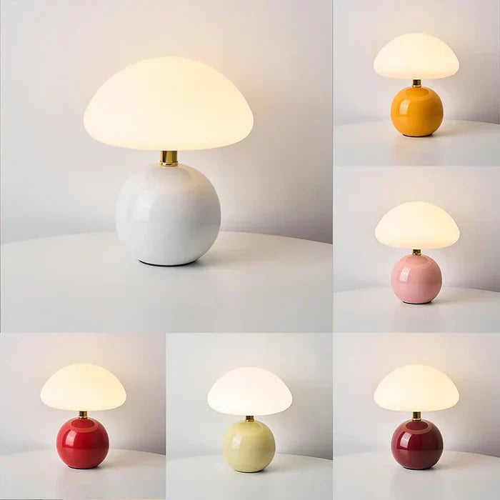 Cream Mushroom Lamp - French Vintage Lamp