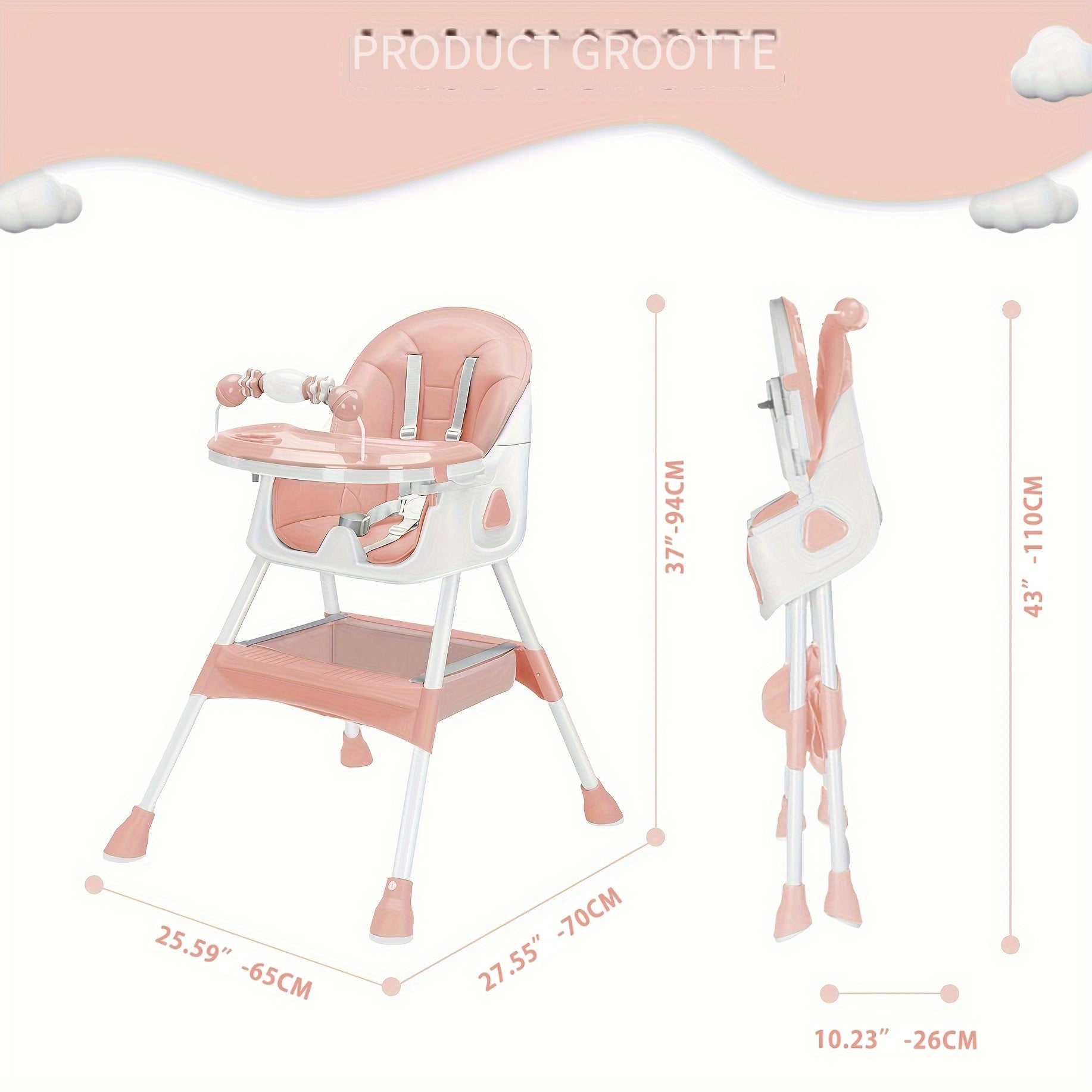 FlexiGrow Toddler High Chair – Adjustable & Multifunctional