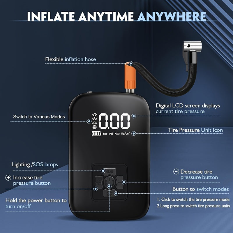 AirPump Pro - Portable Air Compressor with Digital Display & LED Light