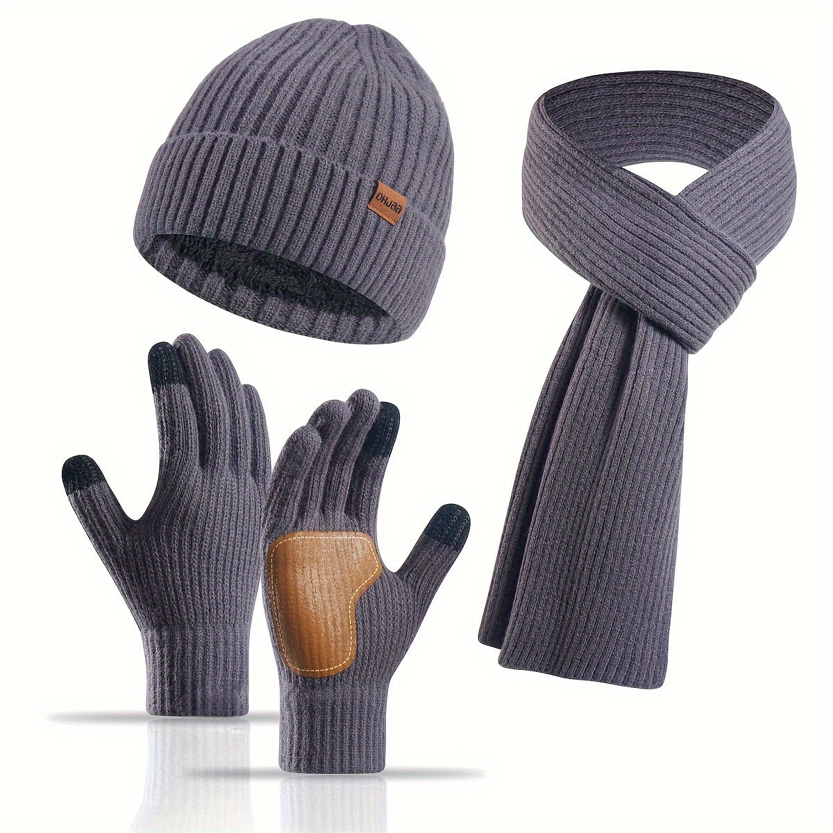 Joyful Winter Set - Beanie, Scarf and Gloves for Couples