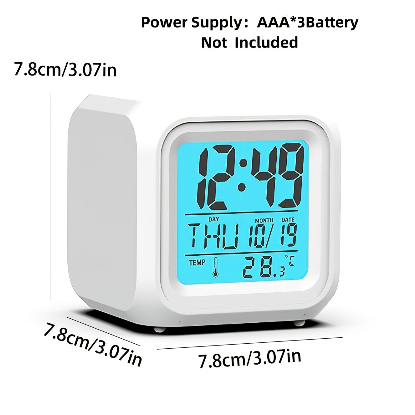 LED Digital Alarm Clock – Temperature Display and Weather Forecast, Silent Function