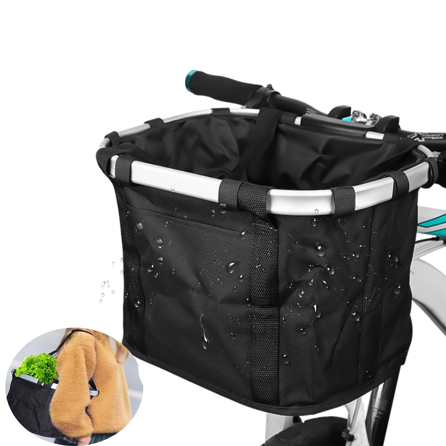 Foldable Bike Basket – High Capacity and Sturdy Load-Bearing for Bikes and Pets