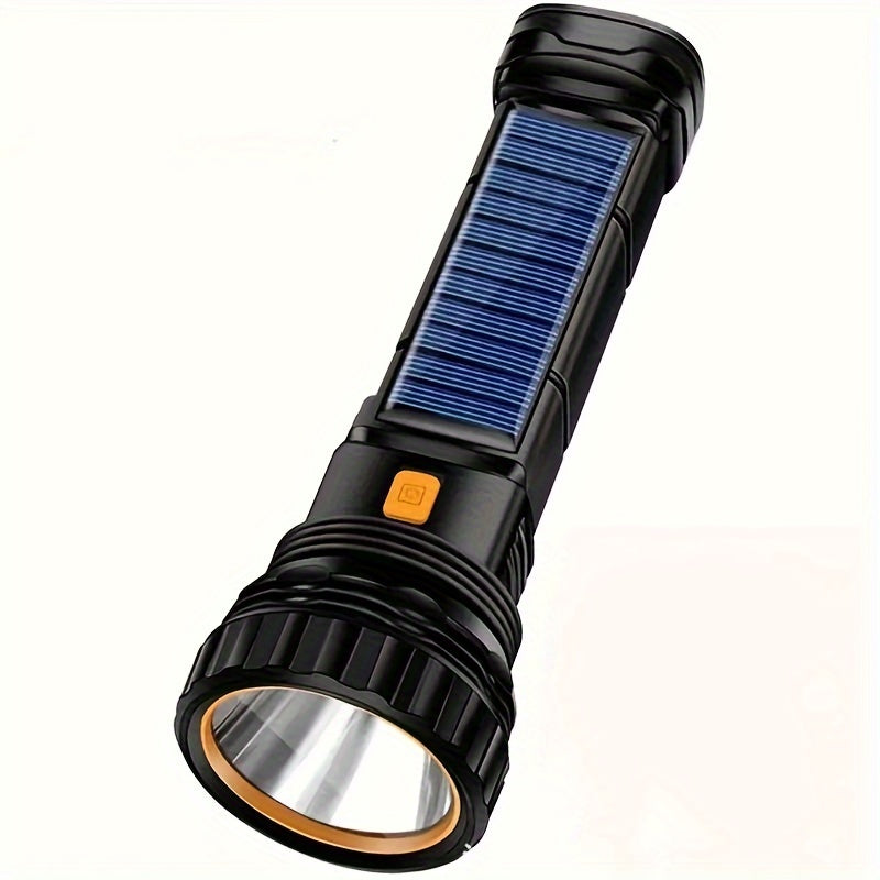 SolarBeam LED Torch - Rechargeable with Solar Panel & USB