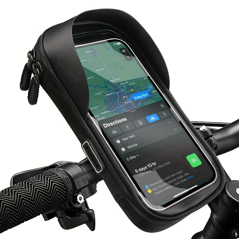 Waterproof Bicycle and Motor Phone Holder – Handlebar Bag with 360° Rotation Option