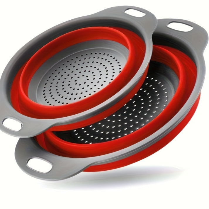 Collapsible Silicone Colander Set – Perfect for Pasta, Vegetables and Fruit