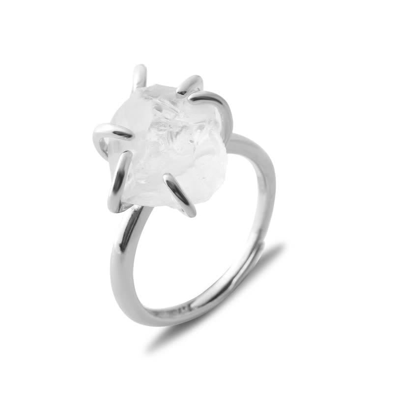 Six-Claw Adjustable Ring with Natural Crystal – Liora