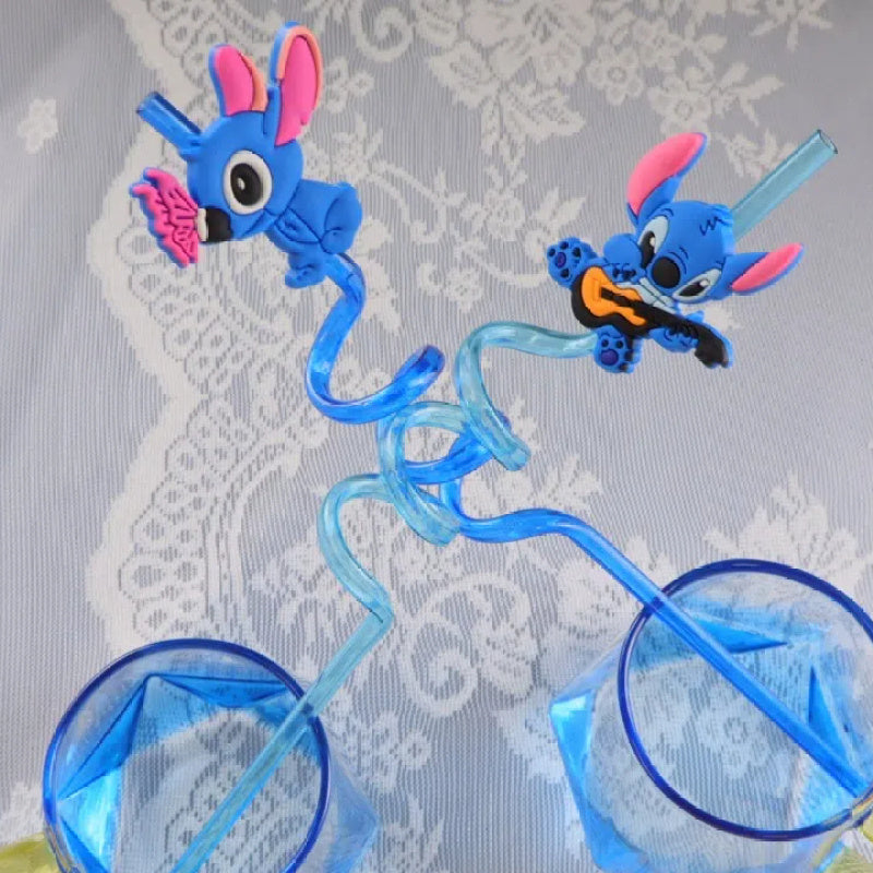 Stitch Reusable Straw Set – 16 Colourful Straws for Parties and Birthdays