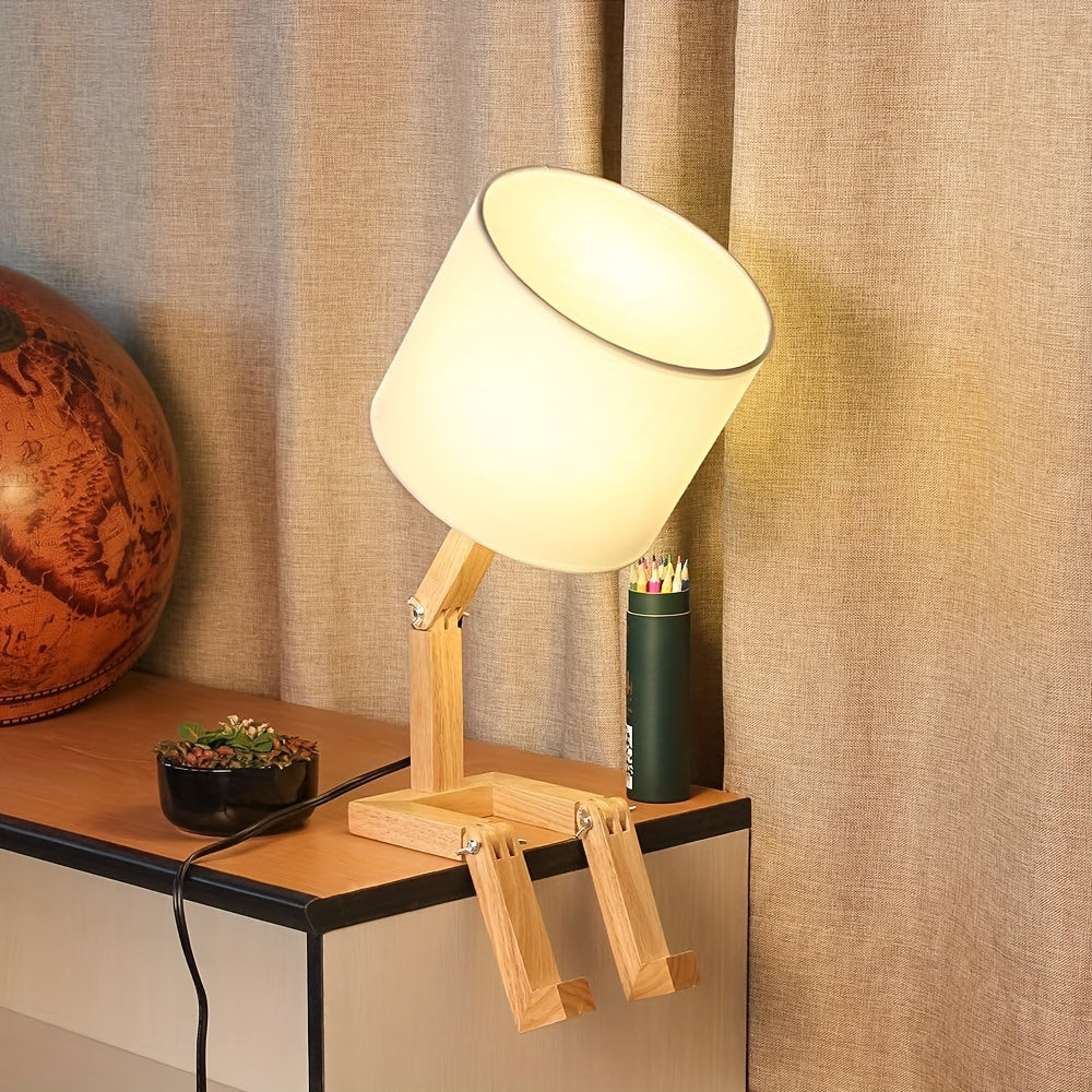 Modern Wooden Table Lamp – Flexible Design and Ambient Lighting