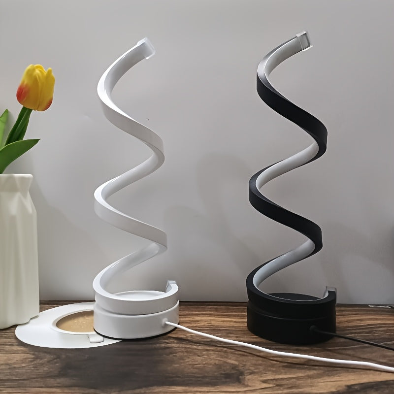 Spiral LED Desk Lamp – Modern Dimmable Lighting