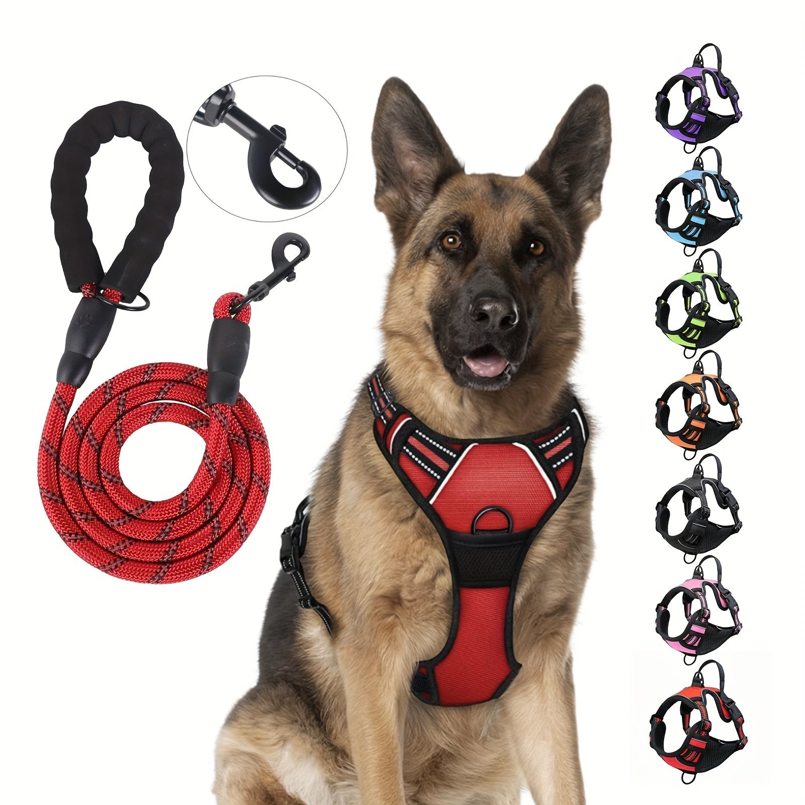 Reflective Dog Harness with Leash Set - Adjustable and Safe for Walking and Training