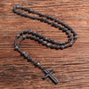 Tiger's Eye and Lapis Lazuli Cross Rosary Necklace for Men – Orion