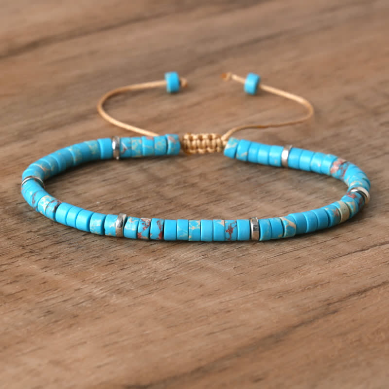 Braided Bracelet with 2.4 mm Natural Stone Beads – Seraphina