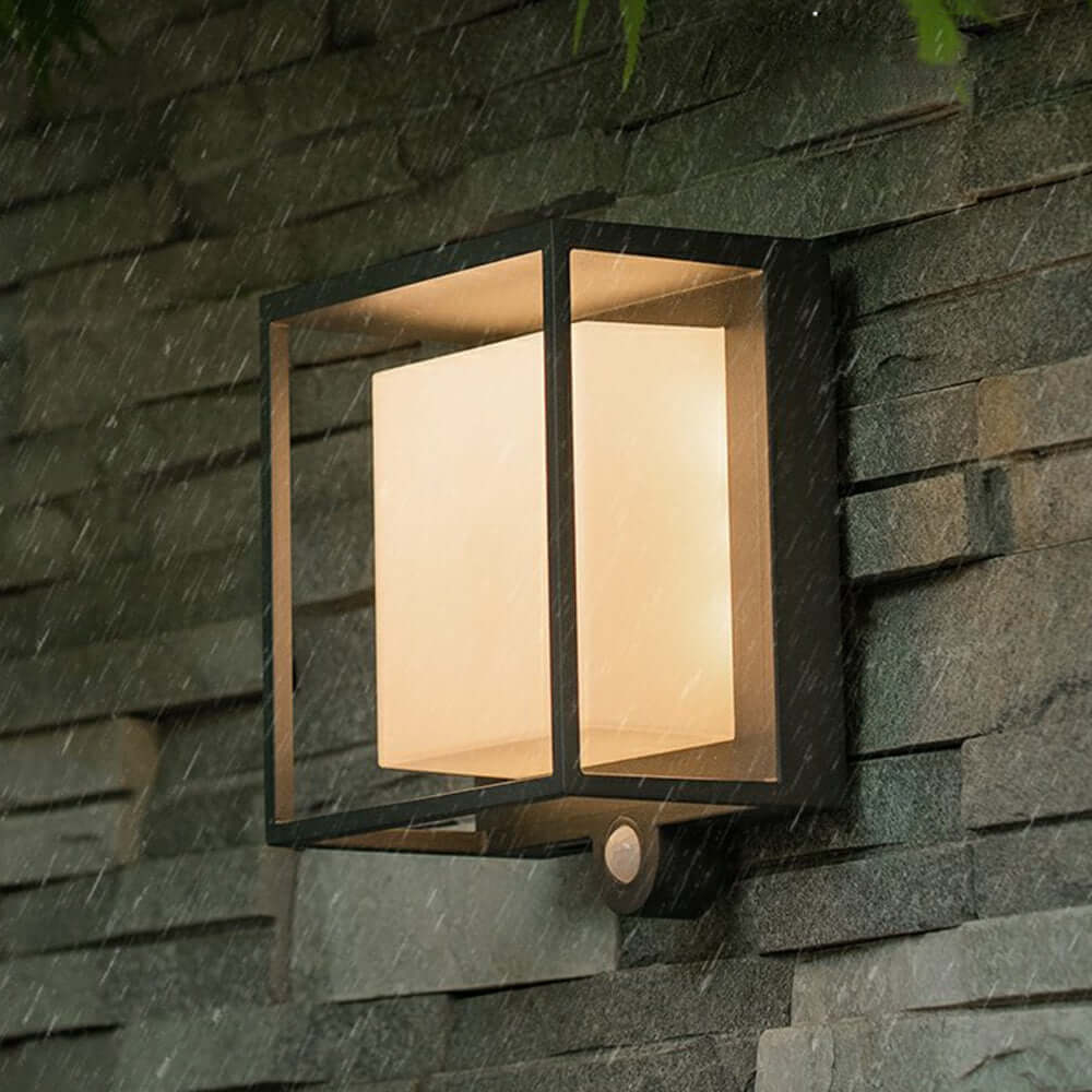 Modern Outdoor Wall Light with Solar Power & Sensor