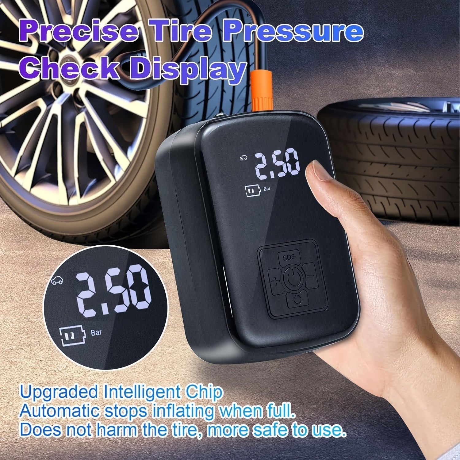 AirPump Pro - Portable Air Compressor with Digital Display & LED Light
