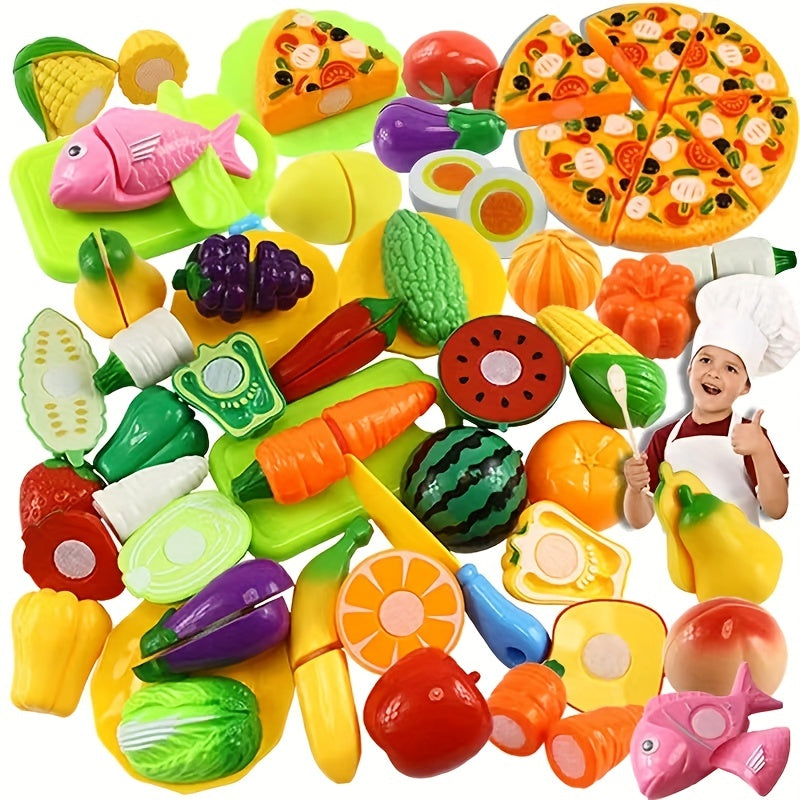 Educational Cutting Set with Food, Fruit and Vegetables – Perfect for Early Learning and Role Play