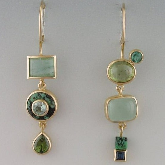 Classic Vintage Green Earrings – Elara