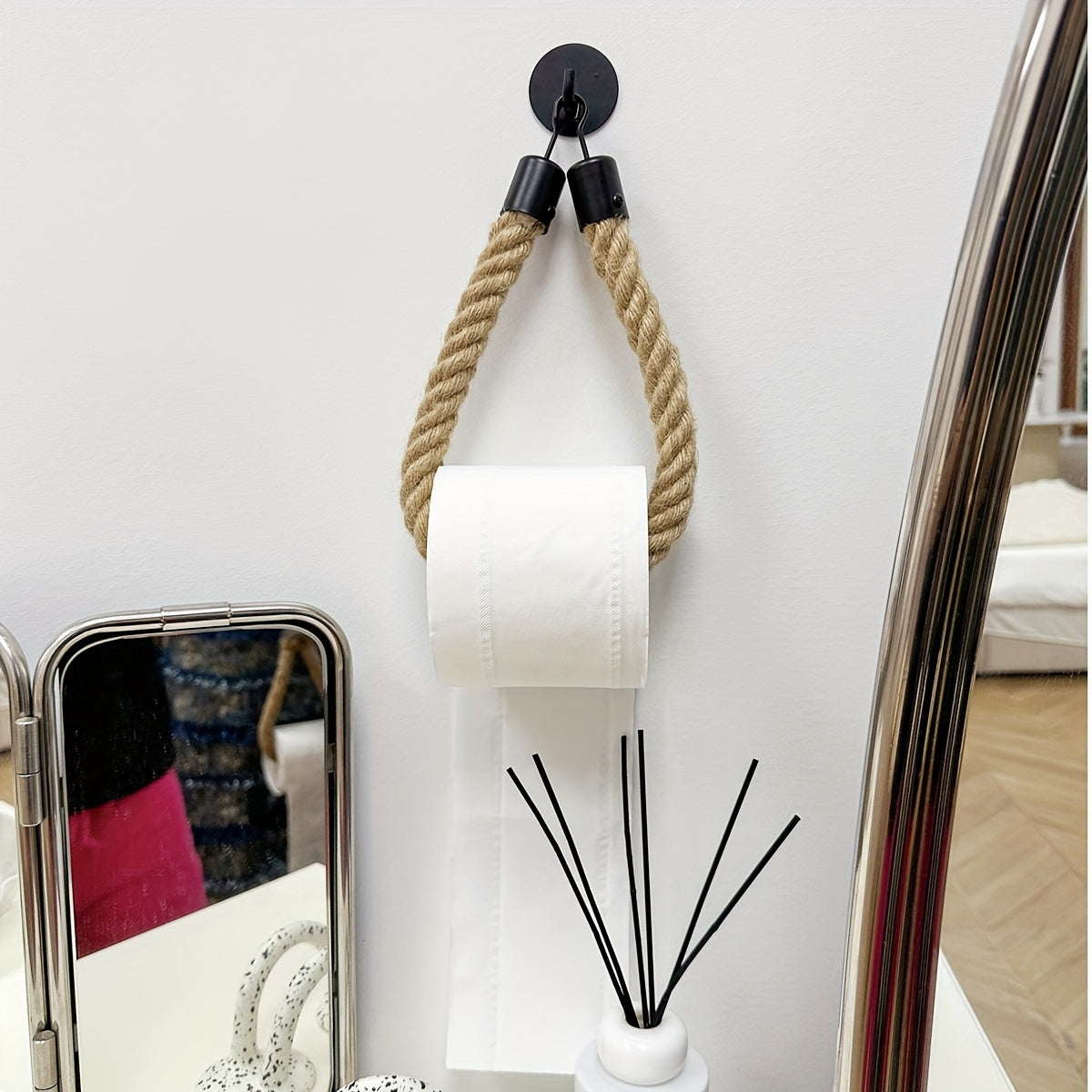 Hemp Rope Toilet Roll Holder - For Stylish Bathrooms