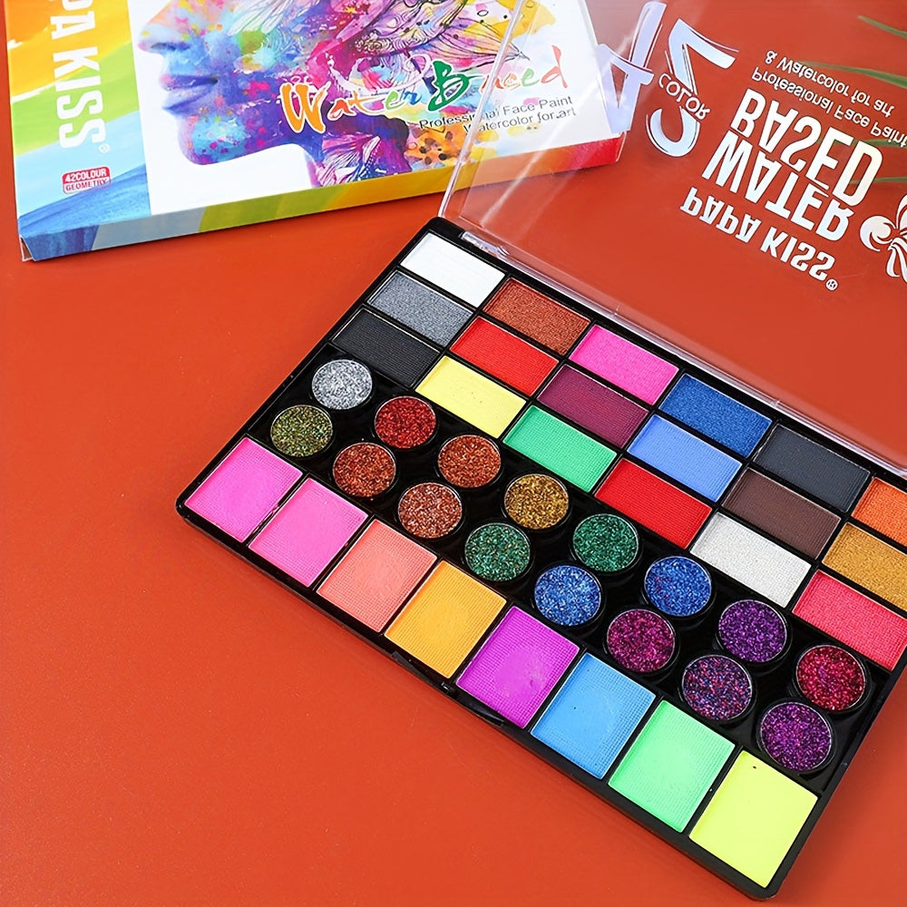 42-Colour Water-Based Face and Body Paint Set – Perfect for Creative Art and Painting