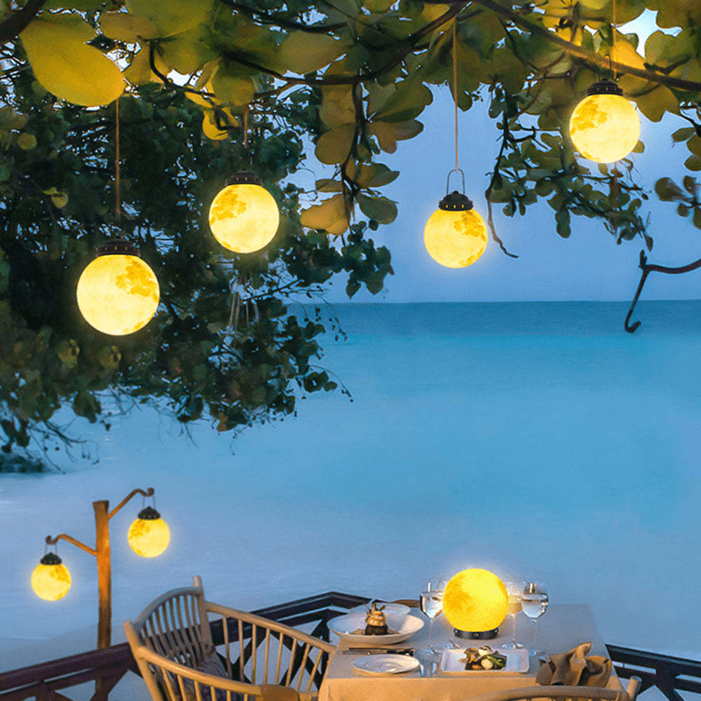 LED Outdoor Pendant Light - Gold Metal & Resin