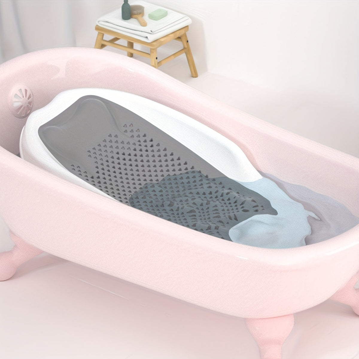 Foldable Bath Seat for Children - Fish-Shaped, Non-Slip Bath Support for Safe Bathing