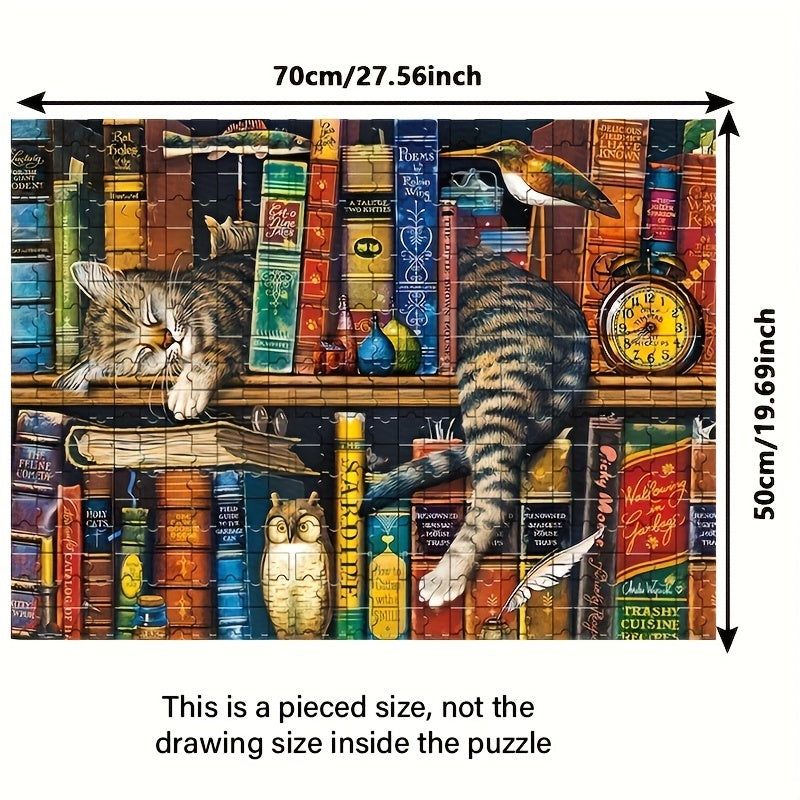 Cat on Bookshelf Puzzle – For Puzzle Enthusiasts and Cat Lovers