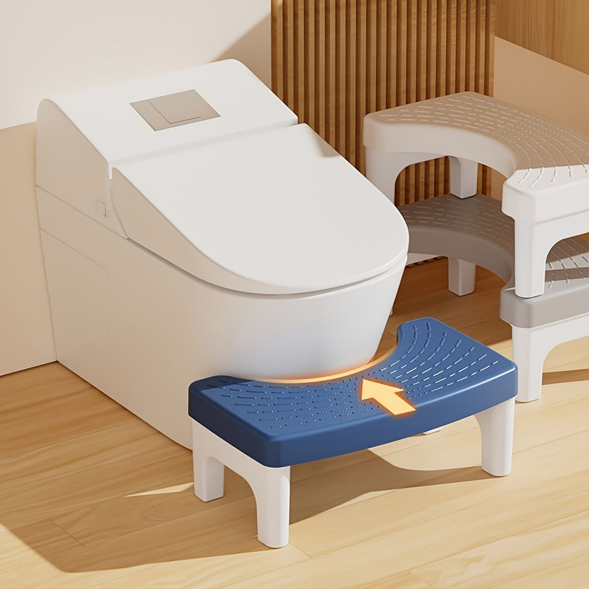 Practical Toilet Stackable Stool - For Improved Sitting Posture