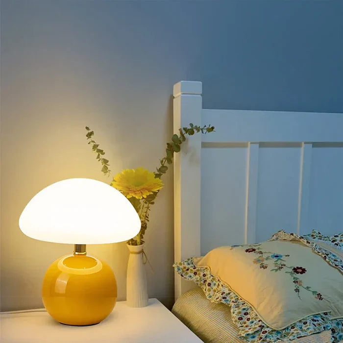 Cream Mushroom Lamp - French Vintage Lamp