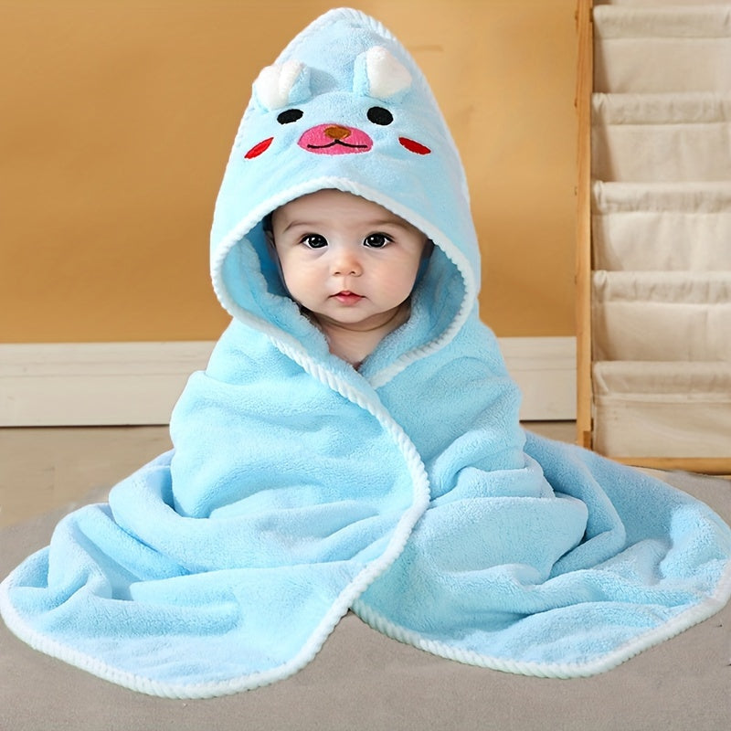 Soft Children's Hooded Towel with Animal Design - Absorbent and Comfortable