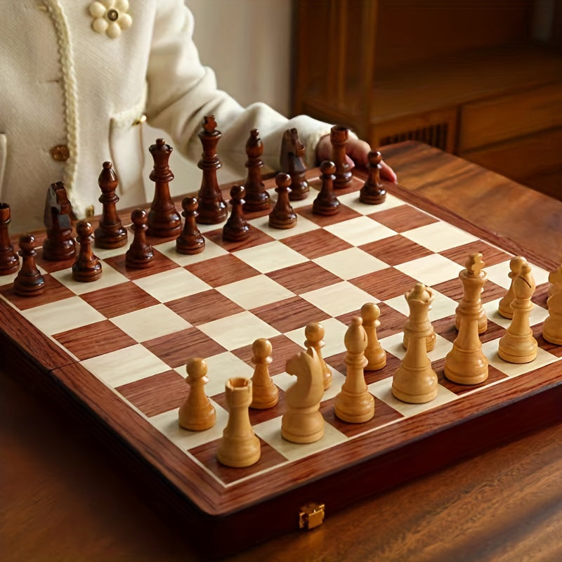 EchelonMaster Wooden Chess Set | Handcrafted walnut chessboard with premium game pieces