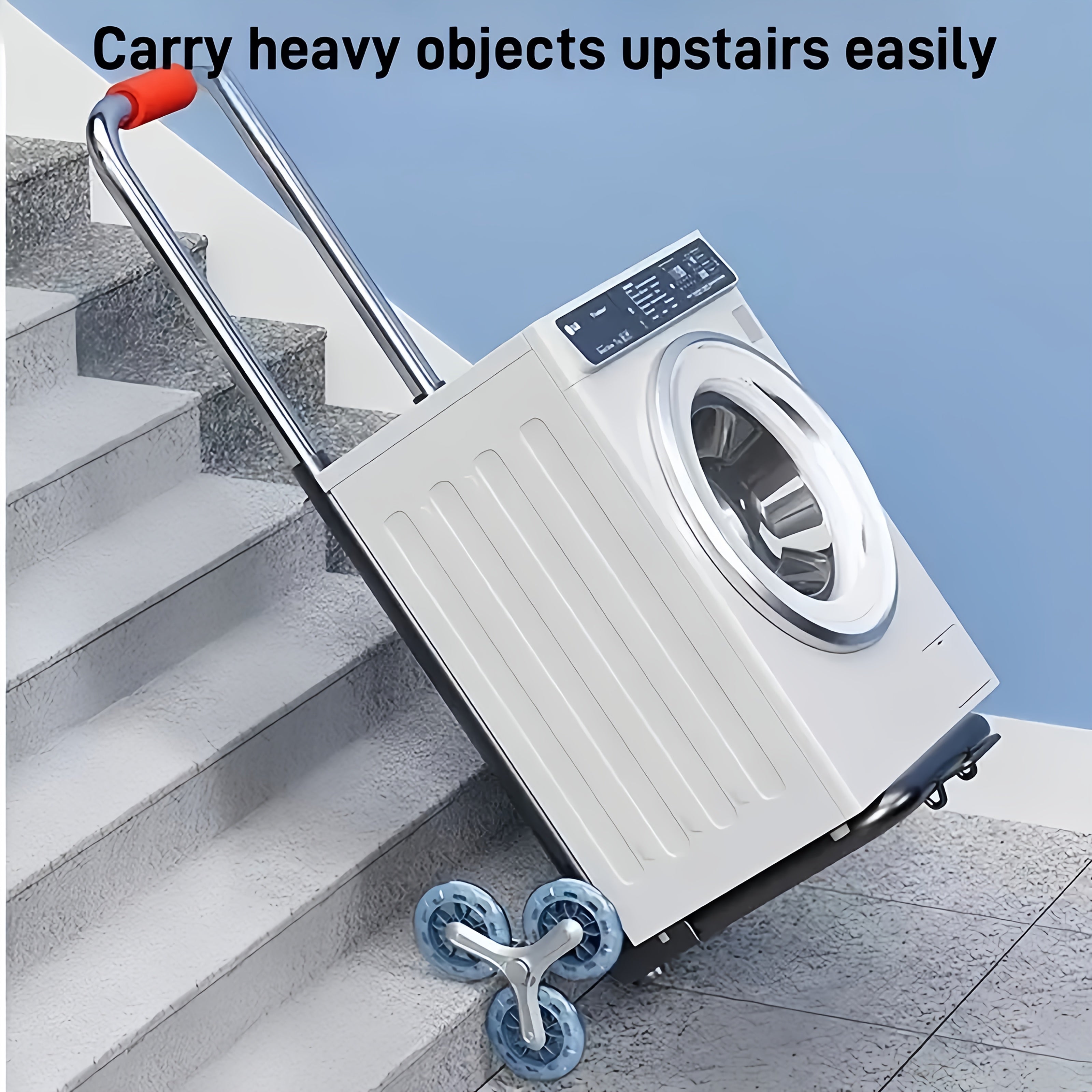 Heavy-Duty Tri-Wheel Stair-Climbing Hand Truck – Portable Folding Dolly for Heavy Loads