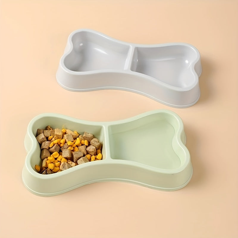 Macaron Bone-Shaped Double Dog Bowl – Practical and Stylish Dining for Your Dog