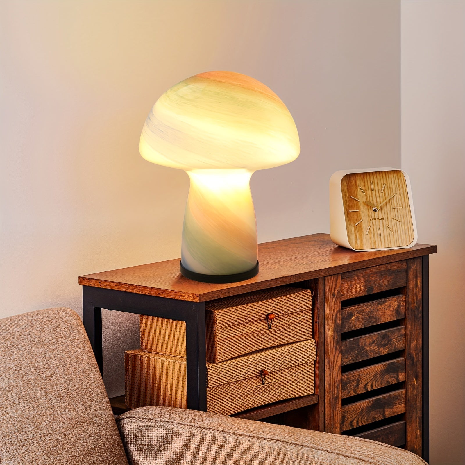 Playful Mushroom Lamp - Refined Atmosphere with a Retro Twist
